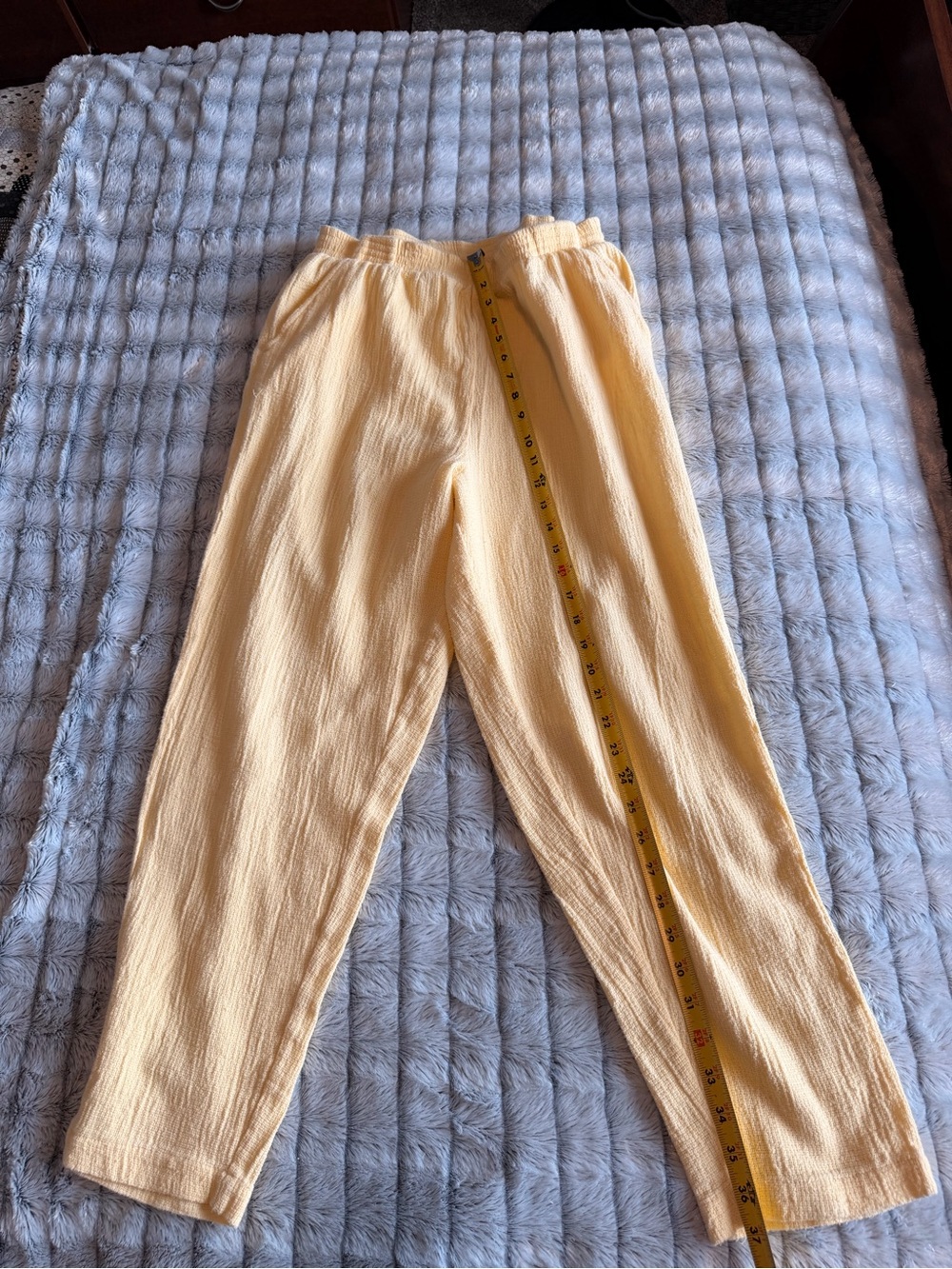 Sun Showers Resort-Wear Yellow Elastic-Waist Coverup Pants MEDIUM